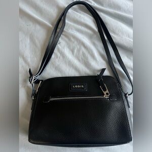 EUC Black Pebbled Leather Lodis bag with Adjustable Strap